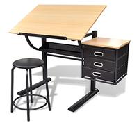 vidaXL Escritorio inclinable con Tablero de Dibujo y Taburete Mesa de