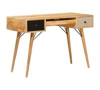 vidaXL Escritorio Marrón 110 x 55 x 76 cm Madera de Mango Maciza, Escritorio Moderno Rectangular para Oficina en casa, Madera de Mango sólida, con Mucho Espacio y Estilo Minimalista