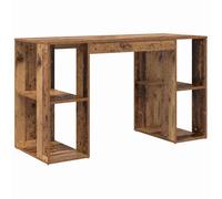 vidaXL Escritorio Marrón Rústico con Estantes Empotrados | Madera Maciza Recuperada Ideal para Casa Estudio Solo para Interior Fácil Ensamblaje Muebles Computadora Modernos Mesa Compacta Estilosa