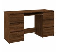 vidaXL Escritorio Mesa de Consola Pasillo Oficina Vestíbulo Ordenador Despacho Estudio Lectura Auxiliar Madera Contrachapada Roble Marrón 140x50x77 cm