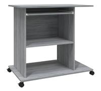 vidaXL Escritorio Mesa de Consola Pasillo Oficina Vestíbulo Ordenador Despacho Estudio Lectura Auxiliar Madera Contrachapada Gris Sonoma 80x50x75 cm