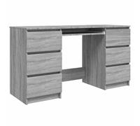 vidaXL Escritorio Mesa de Consola Pasillo Oficina Vestíbulo Ordenador Despacho Estudio Lectura Auxiliar Madera Contrachapada Gris Sonoma 140x50x77 cm