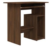 vidaXL Escritorio Mesa Ordenador Estudio Oficina Muebles Despacho Sala Almacenamiento Estantería Madera Contrachapada Roble Marrón