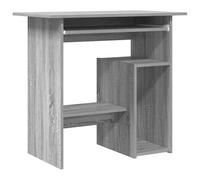 vidaXL Escritorio Mesa Ordenador Estudio Oficina Muebles Despacho Sala Almacenamiento Estantería Madera Contrachapada Gris Sonoma