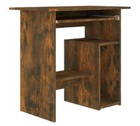vidaXL Escritorio Mesa Ordenador Estudio Oficina Muebles Despacho Sala Almacenamiento Estantería Madera Contrachapada Roble Ahumado