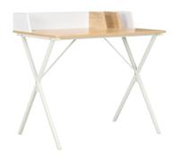 vidaXL Escritorio Mesa Trabajo Oficina Estudio Despacho Decoración Diseño Estilo Mobiliario Mueble Casa Hogar Bricolaje 80x50x84 cm Blanco y Natural
