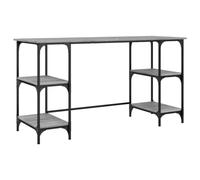 vidaXL Escritorio Metal Madera de ingeniería Gris Sonoma 140x50x75 cm