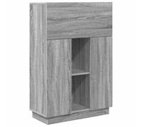 vidaXL Escritorio Moderno Gris Sonoma con Amplio Almacenamiento | Madera Elaborada Ideal para Computadora Montaje Fácil para Oficina o Estudio Adulto Compacto