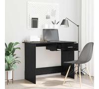 vidaXL Escritorio Negro Madera Elaborada Acabado Tamaño 100 x 50 x 76 cm Rectangular Estilo Superficie Texturizada Cajón Uso Interior Requiere Taladro Para Montaje Oficina en Casa Compacto