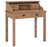 vidaXL Escritorio Oficina Mobiliario Decoración Decorativo Diseño Clásico Sólido Duradero Resistente Práctico Útil 90x50x100cm Madera Maciza Teca