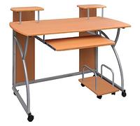 vidaXL Escritorio Ordenador Computadora Oficina Despacho Mueble Soporte Habitación Casa Hogar Madera Contrachapada Marrón 110x52x88,5 cm