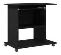 vidaXL Escritorio para Ordenador de Roble Negro, 80x50x75 cm, Madera de ingeniería