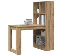 vidaXL Escritorio con Estante Roble Artesanal 122 x 67 x 145 cm, Escritorio Moderno para casa, Mesa de Escritura compacta, Almacenamiento múltiple, Ideal para Trabajar