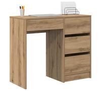 vidaXL Escritorio Roble Artisan Madera de ingeniería 90 x 37.5 x 75 cm | Se ve moderno y con estilo, Tiene tres cajones espaciosos, Hecho de madera de buena calidad