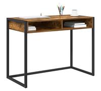 vidaXL Escritorio Roble Humo 100 x 50 x 75 cm Madera contrachapada, Escritorio de Sala, Estilo Industrial, Mesa Rectangular, Superficie Resistente, Ideal para el hogar, Oficina Creativa