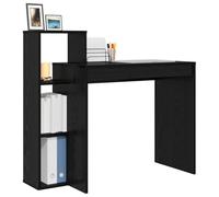 vidaXL Escritorio Compacto Minimalista con Tres Estantes Roble Negro Madera Aglomerada Oficina o Estudio. Mesa de Estudio Moderna Pequeño Espacio Estilosa de Escritura Estación de Traba