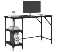 vidaXL Escritorio Roble Negro 120 x 50 x 75 cm Madera contrachapada, Escritorio de Oficina en casa, Rectangular, Estilo Industrial, Espacio para Guardar, Chic y versátil