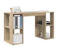 vidaXL Escritorio de Computadora de Roble Sonoma de con Estantes | Madera Engineered Moderna Diseñada para Estación de Trabajo Estudio Oficina en Casa Solo para Interior Ensamblaje Fácil Escritura S