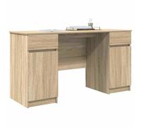 vidaXL Escritorio Roble Sonoma Madera de ingeniería 140 x 49 x 76 cm | Hay un montón de espacio para que guardes todas tus cosas esenciales,