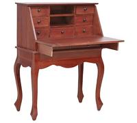 vidaXL Escritorio secreter madera maciza de caoba marrón 78x42x103 cm