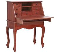 vidaXL Escritorio secreter madera maciza de caoba marrón 78x42x103 cm