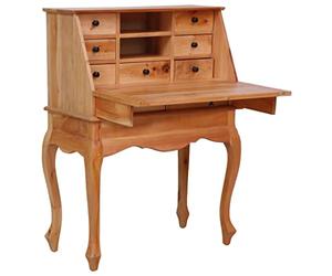 vidaXL Escritorio Tipo Secreter Oficina Diseño Elegante Moderno Estable Práctico Decorativo Duradero Robusto Marrón 78x42x103cm Madera Maciza Caoba