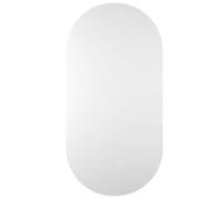 vidaXL Espejo ovalado de pared sin marco, color blanco, 100 x 50 cm, decoración del hogar para dormitorio, sala de estar o vestidor
