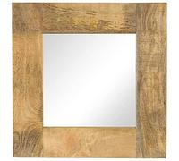 vidaXL Espejo 50x50 cm Decoración Hogar Cristal Accesorios Madera Maciza Mango