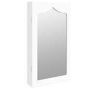 vidaXL Espejo con joyero de Pared Blanco 37,5x10x67 cm