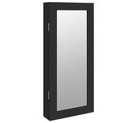 vidaXL Espejo con joyero de Pared Negro 30x8,5x67 cm