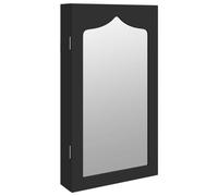 vidaXL Espejo con joyero de pared negro 37,5x10x67 cm