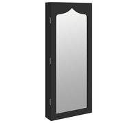 vidaXL Espejo con joyero de Pared Negro 37,5x10x90 cm