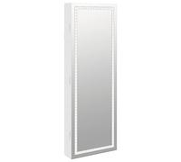 vidaXL Espejo con joyero y Luces LED para Pared Blanco