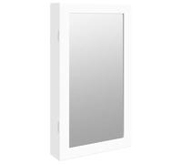 vidaXL Espejo con joyero y Luces LED para Pared Blanco