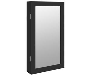 vidaXL Espejo con joyero y Luces LED para Pared Negro