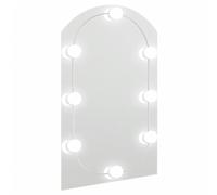 vidaXL Espejo con Luces LED Tocador Maquillaje Iluminación de Pared Cuarto de Baño Aseo Lavabo Inodoro Decoración Vidrio Arco 60x40 cm