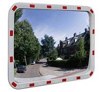 vidaXL Espejo Convexo Rectangular para el tráfico, con reflectores, 60 x 80 cm