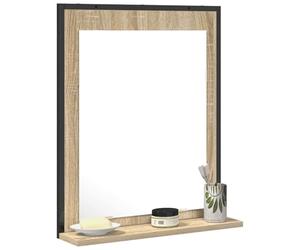 vidaXL Espejo de baño con Estante con Espejo Negro 50 x 12 x 60 cm | Look moderno y elegante que va con cualquier baño, Tiene estantes para organizar todo, Hacerte el aseo será pan comido