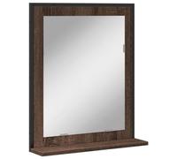 vidaXL Espejo de baño con Estante Madera ingeniería marrón 50x12x60 cm