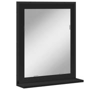 vidaXL Espejo de baño con Estante Madera ingeniería Negro 50x12x60 cm