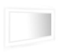 vidaXL Espejo de Baño con LED Aseo Muebles Mobiliario Decoración Adorno Habitación Duradero Estable Madera Contrachapada Acrílico Blanco 90x8,5x37 cm
