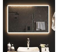 vidaXL Espejo de Baño con LED Iluminación Decoración Interruptor Táctil Ajustable Aseo Regulable Pared Maquillaje Tocador Rectangular Impermeable