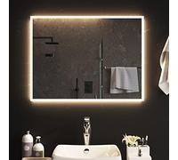 vidaXL Espejo de Baño con LED Iluminación Interruptor Táctil Ajustable Regulable Pared Maquillaje Tocador Impermeable Rectangular Decoración