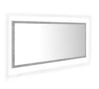 vidaXL Espejo de Baño con LED Inodoro Aseo Muebles Mobiliario Decoración Adorno Habitación Contrachapada y Acrílico Gris Hormigón 100x8,5x37 cm