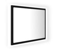 vidaXL Espejo de Baño con LED Inodoro Aseo Muebles Mobiliario Decoración Adorno Habitación Madera Contrachapada y Acrílico Negro 60x8,5x37 cm