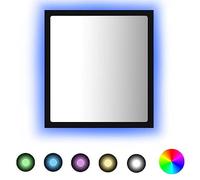 vidaXL Espejo de Baño con LED Inodoro Aseo Muebles Mobiliario Decoración Adorno Habitación Moderno Contrachapada Acrílico Negro 40x8,5x37 cm