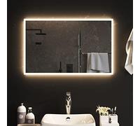vidaXL Espejo de Baño con LED Interruptor Táctil Iluminación Ajustable Regulable Pared Maquillaje Tocador Rectangular Impermeable Decoración