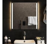 vidaXL Espejo de Baño con LED Tocador Ducha Entrada Aseo Cuarto Almacenamiento Habitación Armario Decoración Adorno Casa Hogar 60x30 cm