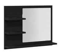 vidaXL Espejo de baño de Madera de Roble Negro 60x10,5x45 cm, Espejo, Espejo de tocador, Espejo de Pared, Espejo de Maquillaje, Espejo de Pared