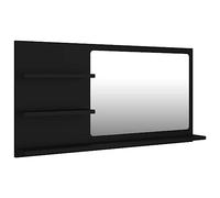 vidaXL Espejo de Baño Inodoro Aseo Muebles Mobiliario Decoración Adorno Habitación Moderno Duradero Estable Madera Contrachapada Negro 90x10,5x45 cm